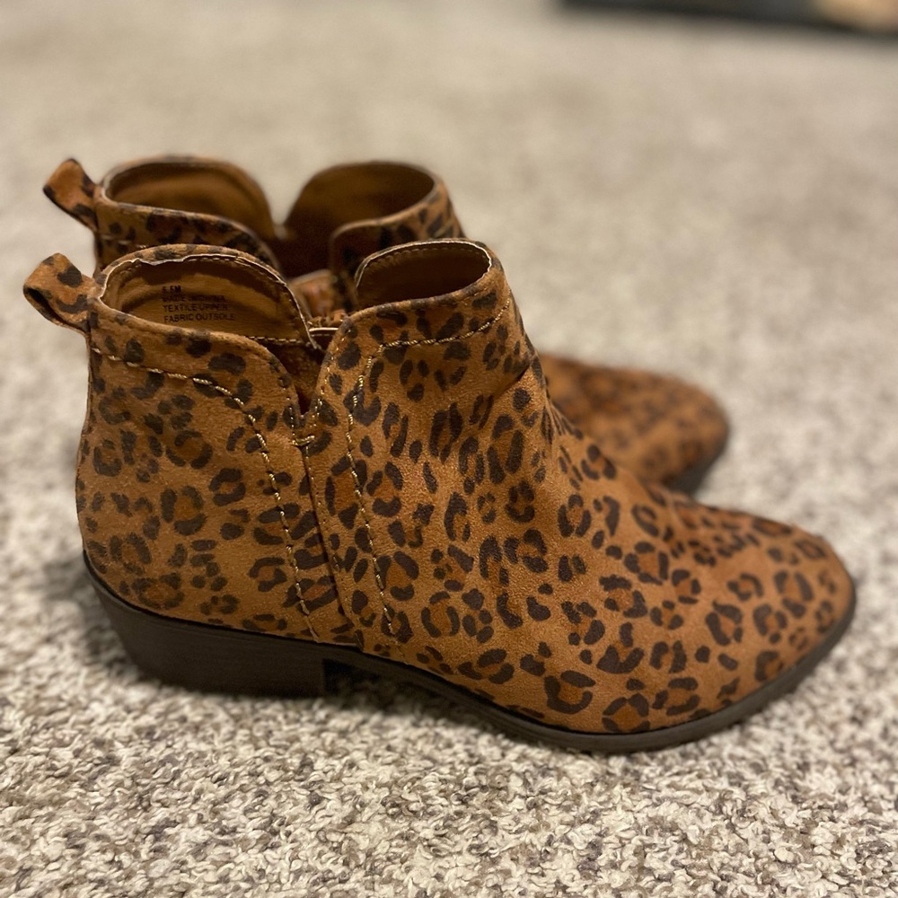 Leopard Print MIA Ankle Boots for Women